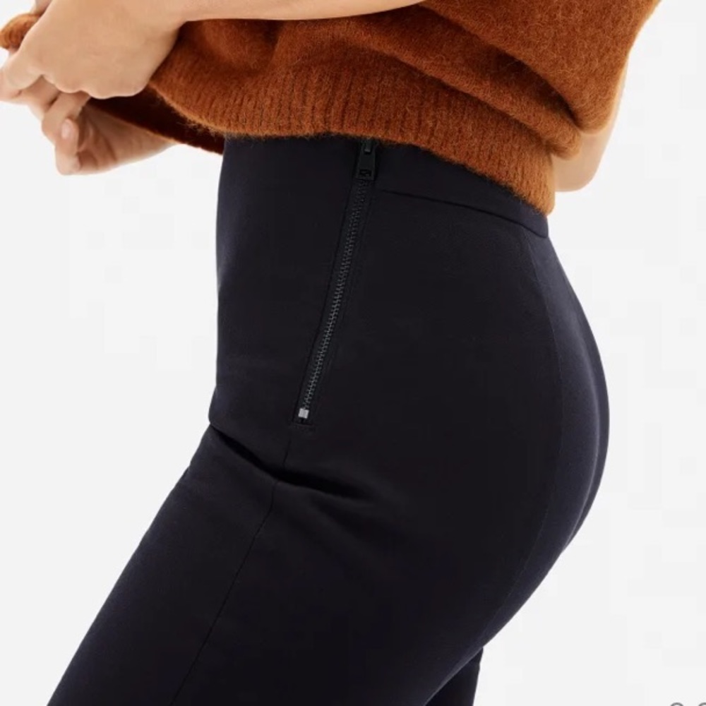 Everlane stretch cotton side zip ankle pant